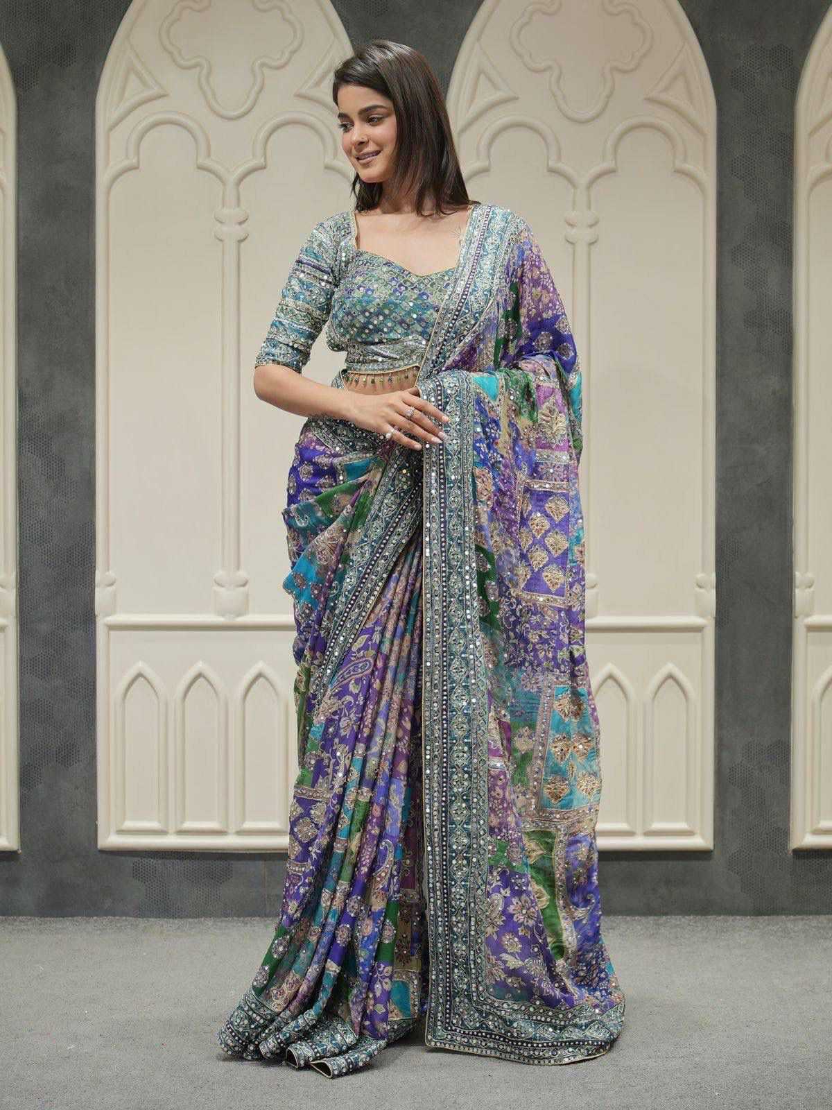 YNF Wholesale Chinon Silk Printed Sarees KESH518 4494 | Surat Manufacturer