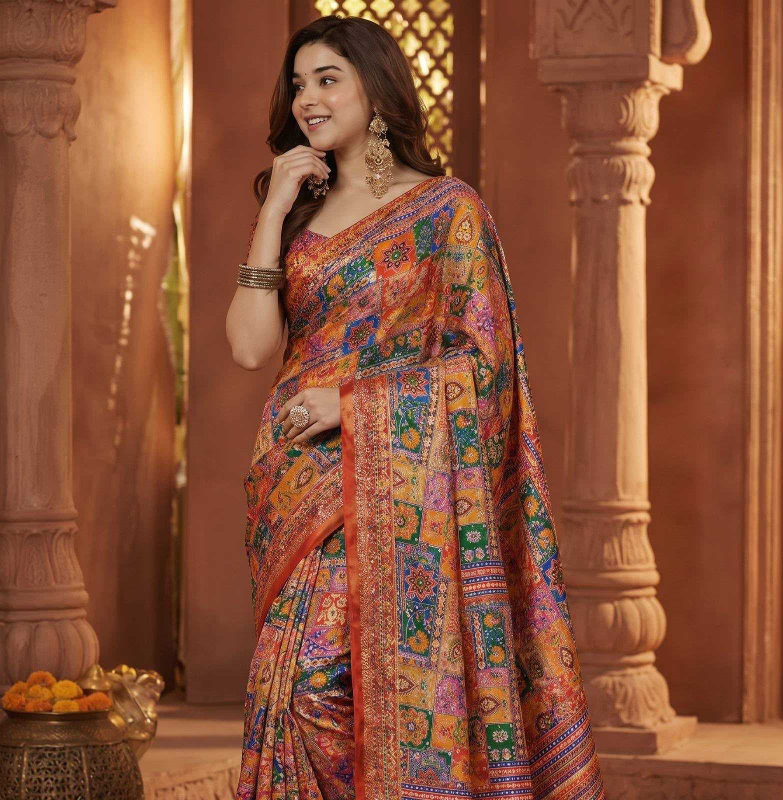 YNF Wholesale Chinon Silk Printed Sarees KESH518 4504 | Surat Manufacturer