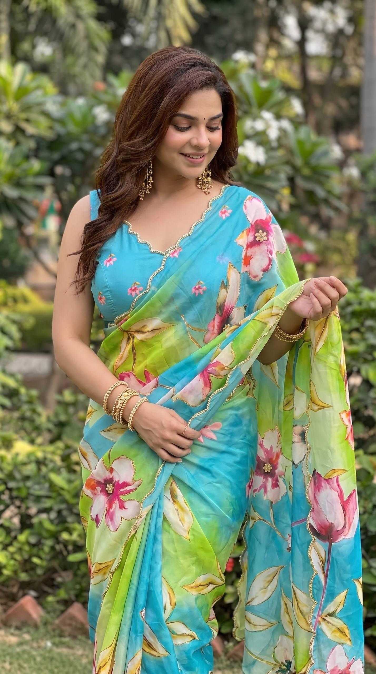 YNF Wholesale Georgette Georgette Sarees KESH518 4529 | Surat Manufacturer