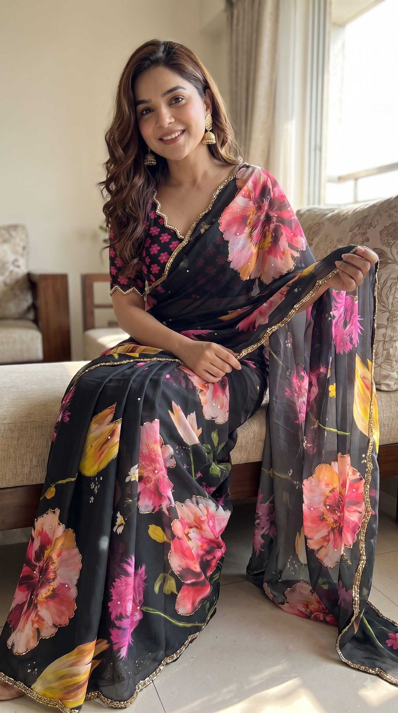 YNF Wholesale Georgette Designer Sarees KESH518 4537 | Surat Manufacturer