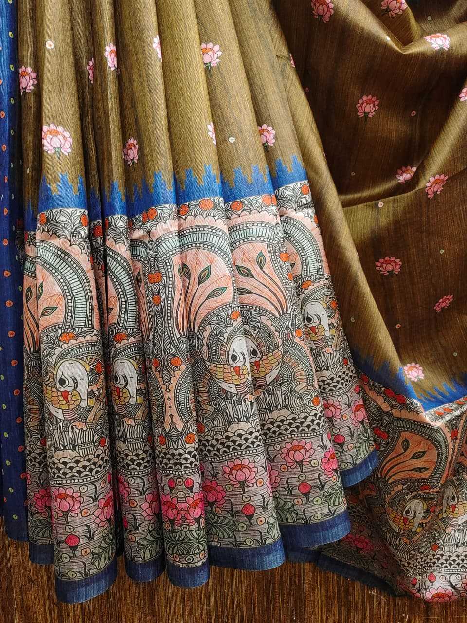 YNF Wholesale Tussar Silk Soft Silk Sarees KESH532 Yogita Lotus 2 | Surat Manufacturer