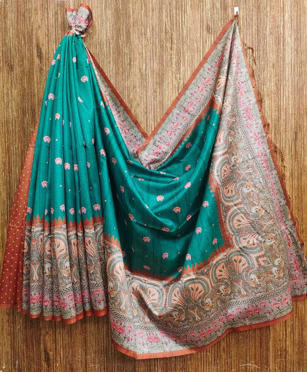 YNF Wholesale Tussar Silk Soft Silk Sarees KESH532 Yogita Lotus 2 | Surat Manufacturer