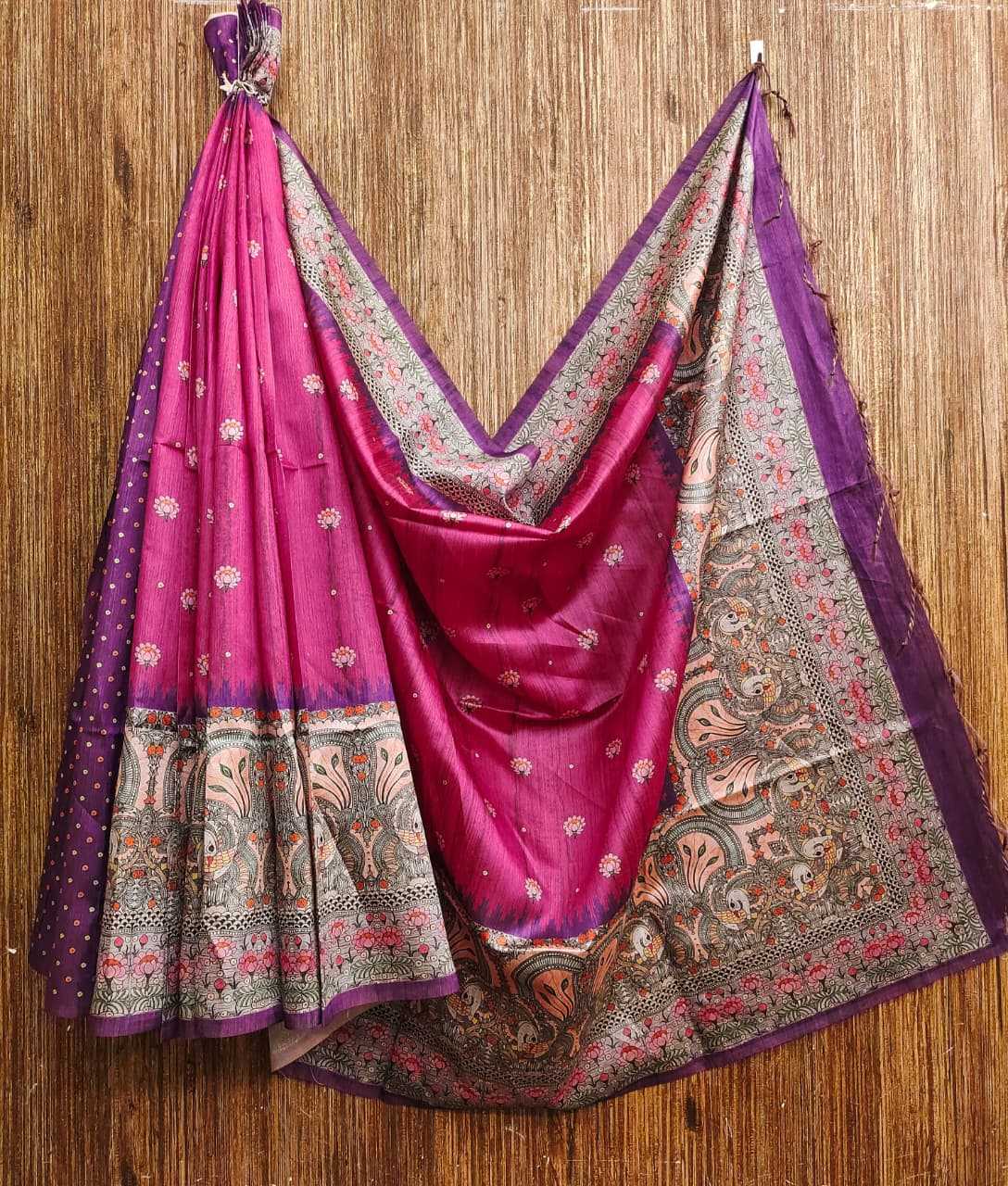 YNF Wholesale Tussar Silk Soft Silk Sarees KESH532 Yogita Lotus 2 | Surat Manufacturer