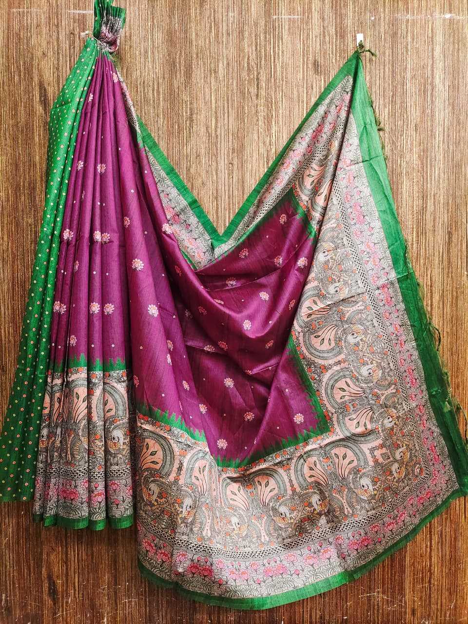 YNF Wholesale Tussar Silk Soft Silk Sarees KESH532 Yogita Lotus 2 | Surat Manufacturer