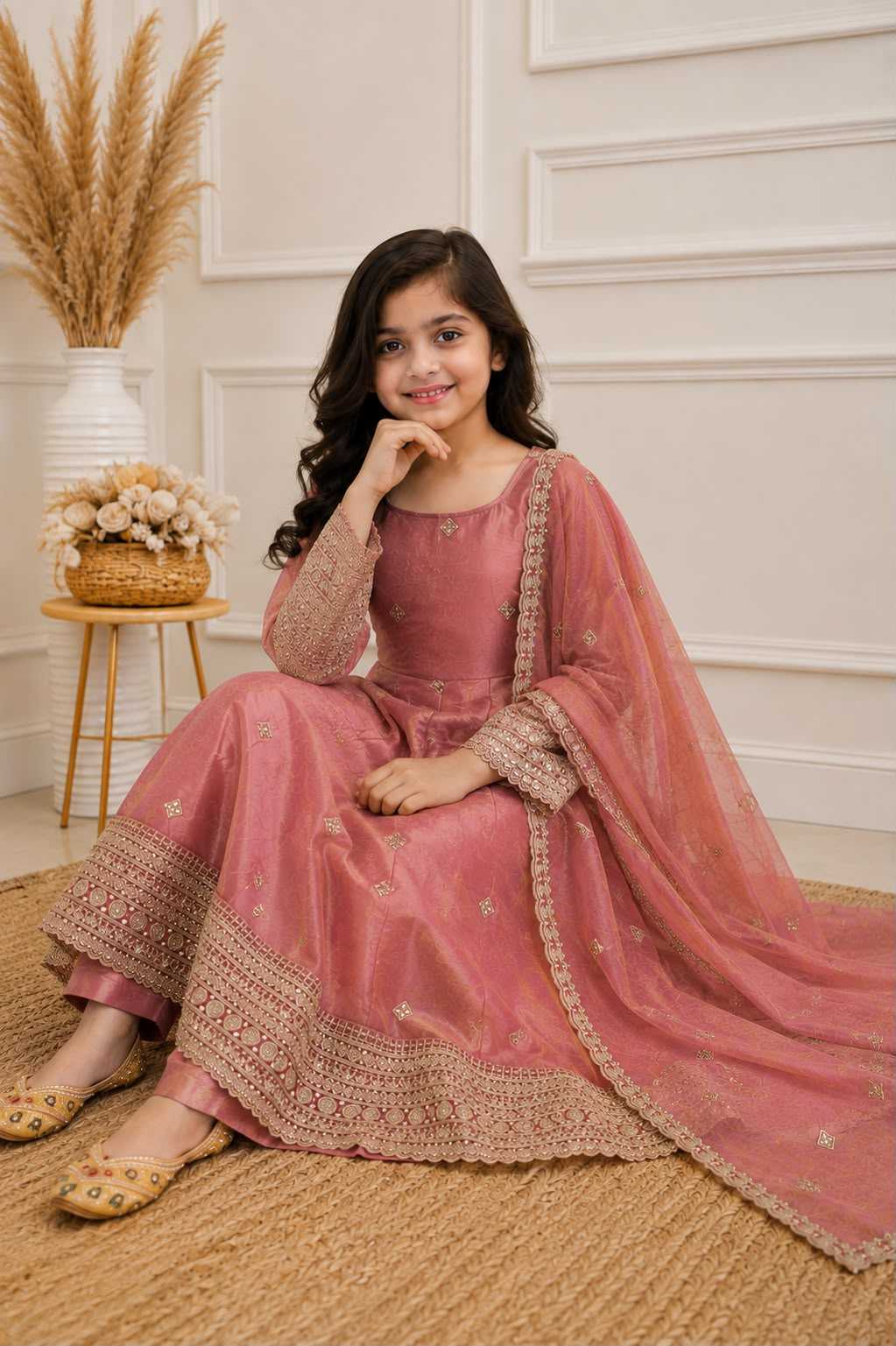 YNF Wholesale Premium Silk Kids Gown KESH539 020 | Surat Manufacturer