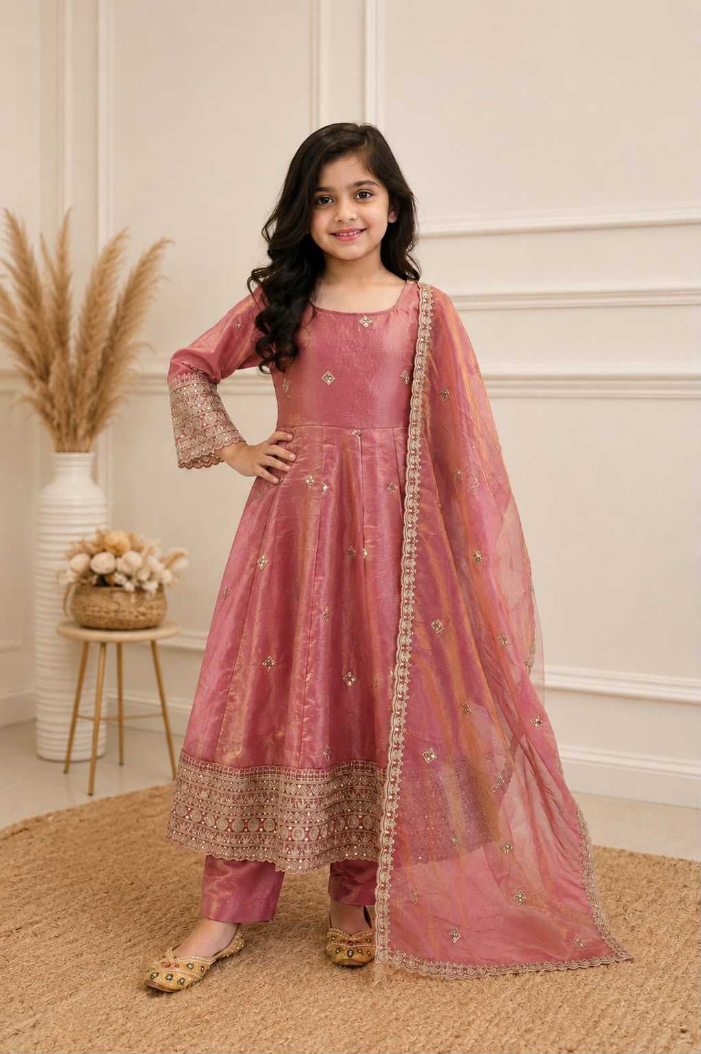 YNF Wholesale Premium Silk Kids Gown KESH539 020 | Surat Manufacturer