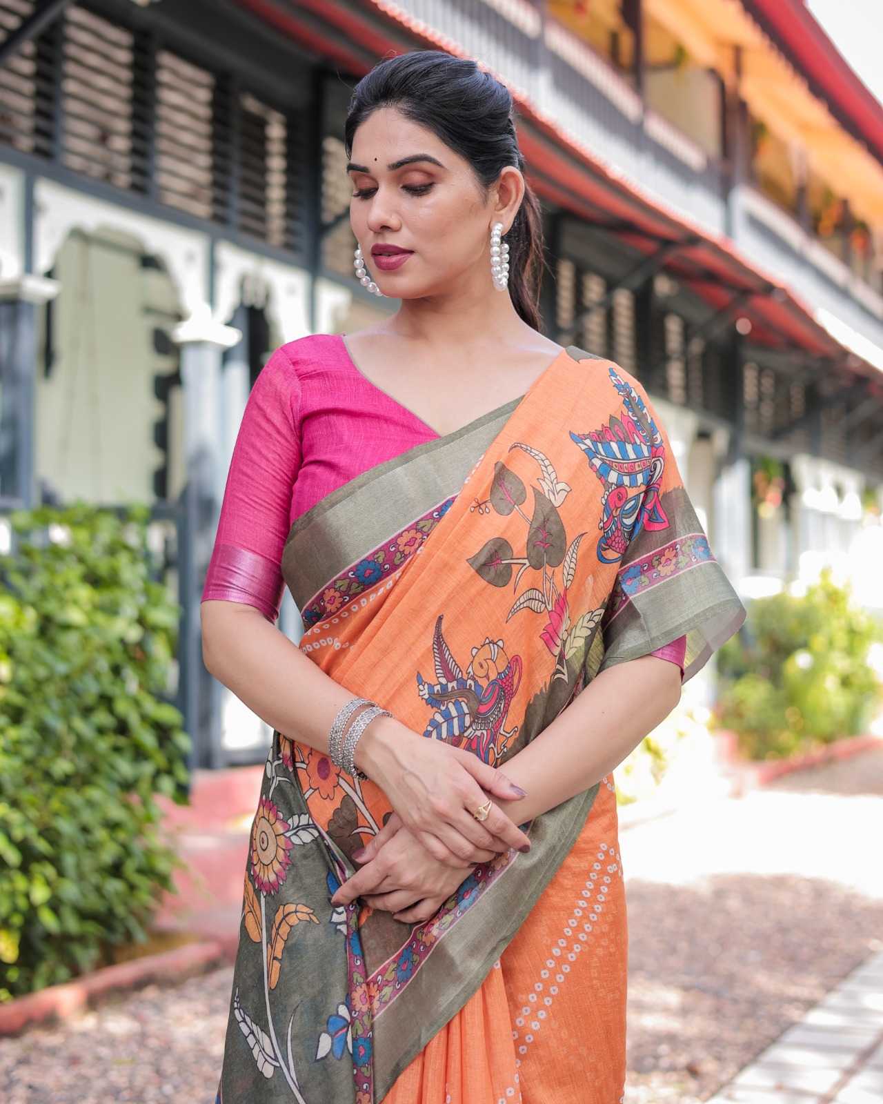 YNF Wholesale Cotton Kalamkari Sarees KESH553 774 | Surat Manufacturer