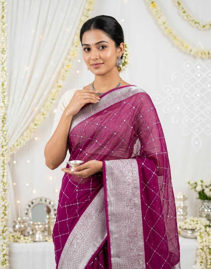 YNF Wholesale Jacquard Sequence Sarees KESH577 Avantika | Surat Manufacturer