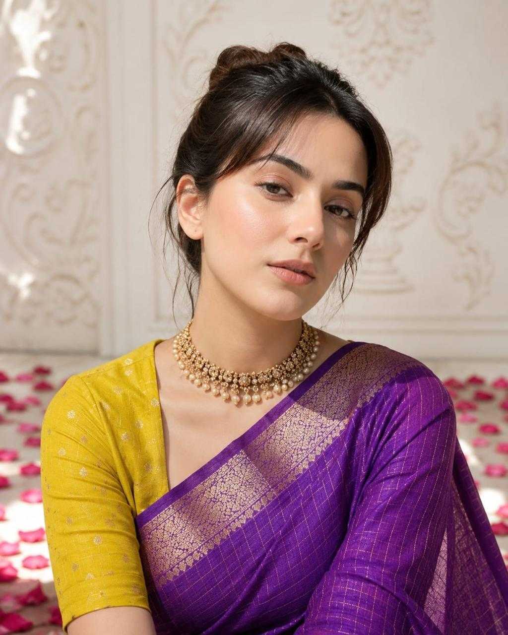 YNF Wholesale Dola Silk Dola Silk Sarees KESH577 PURPLE CHEX | Surat Manufacturer