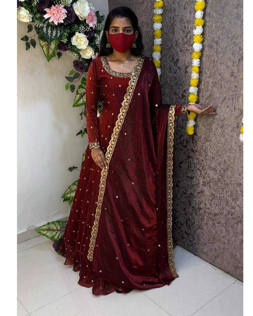 YNF Wholesale Space Silk Embroidery Gowns KESH599 Bakrid | Surat Manufacturer