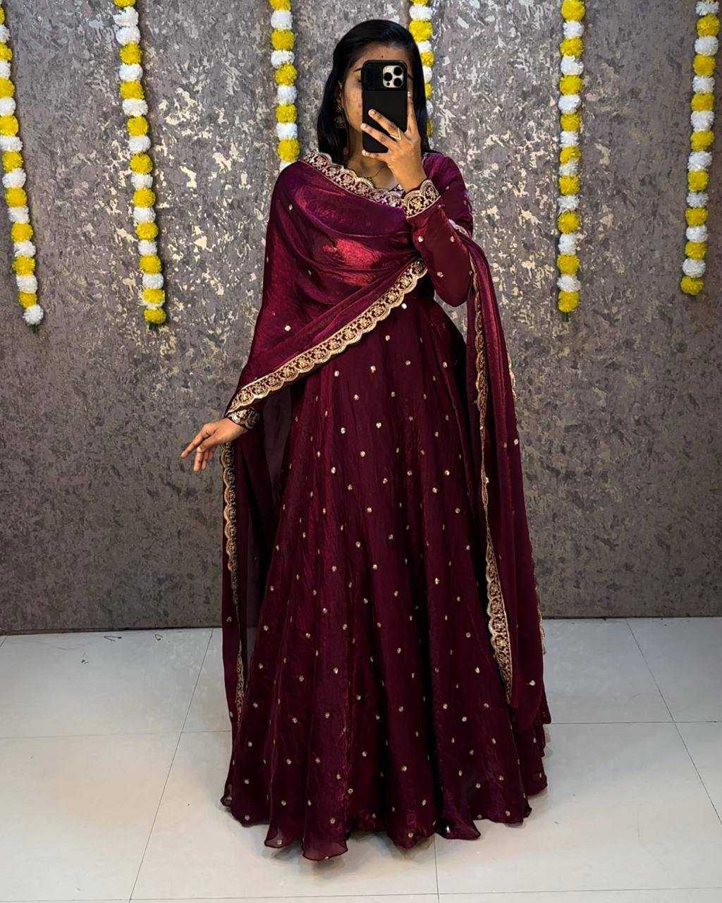 YNF Wholesale Space Silk Embroidery Gowns KESH599 Bakrid | Surat Manufacturer