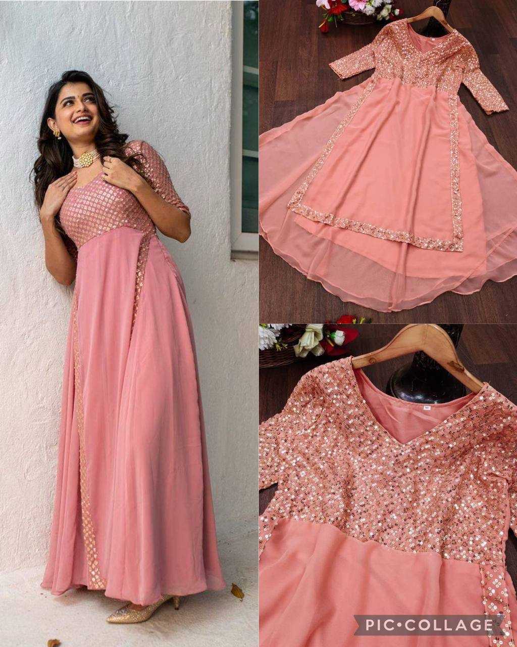 YNF Wholesale Faux Georgette Embroidery Gowns KESH599 Bhargavi | Surat Manufacturer