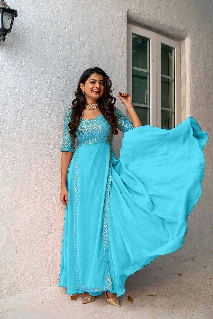 YNF Wholesale Faux Georgette Embroidery Gowns KESH599 Bhargavi | Surat Manufacturer