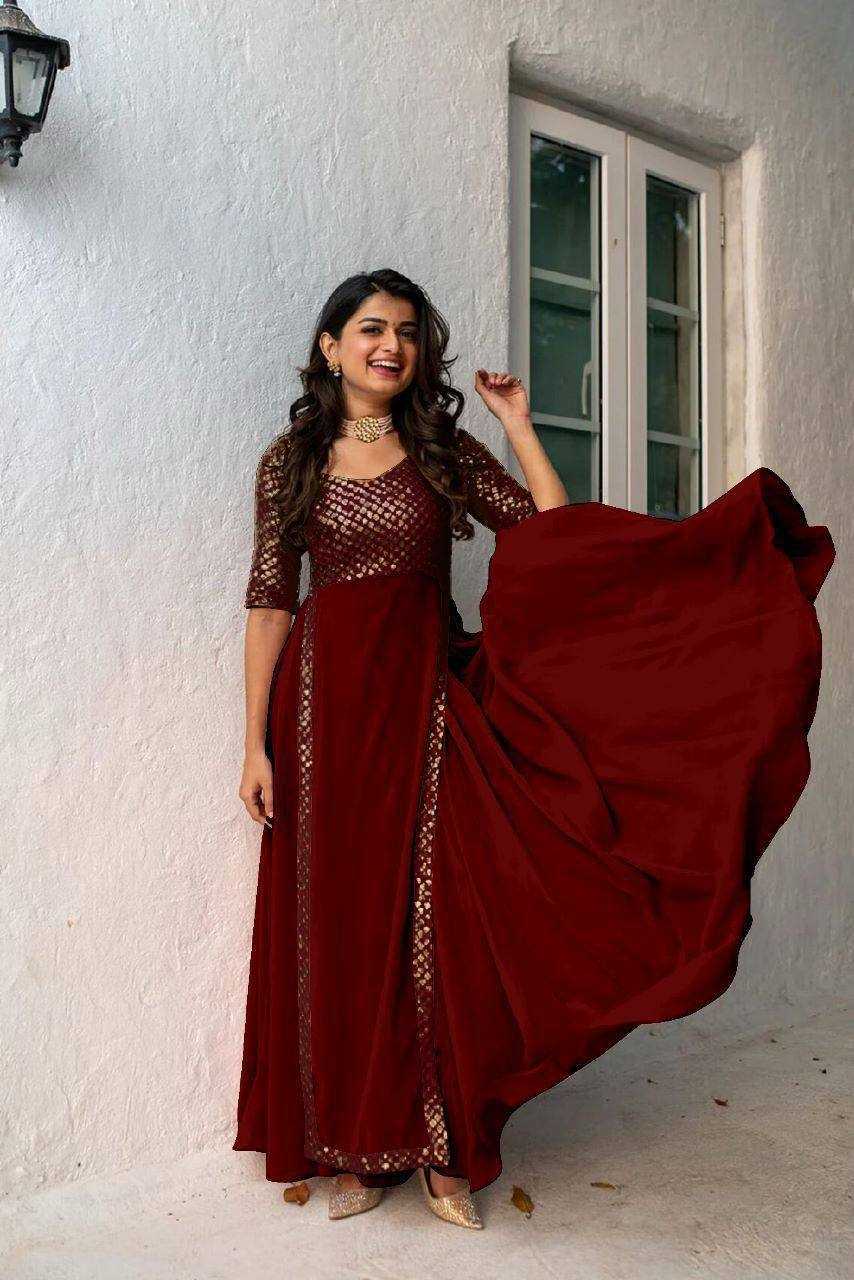 YNF Wholesale Faux Georgette Embroidery Gowns KESH599 Bhargavi | Surat Manufacturer