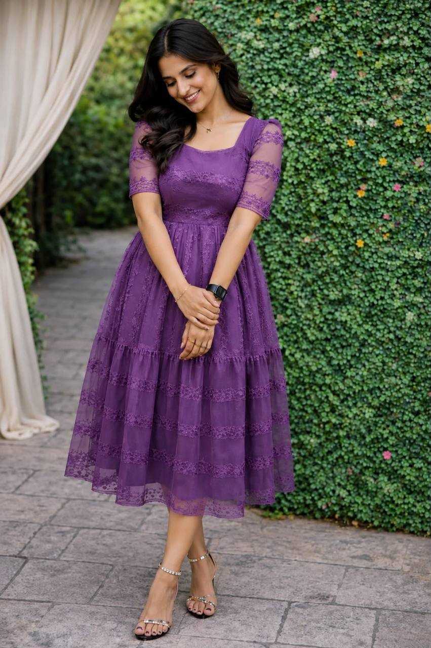 YNF Wholesale Net Embroidery Gowns KESH599 Devahuti | Surat Manufacturer