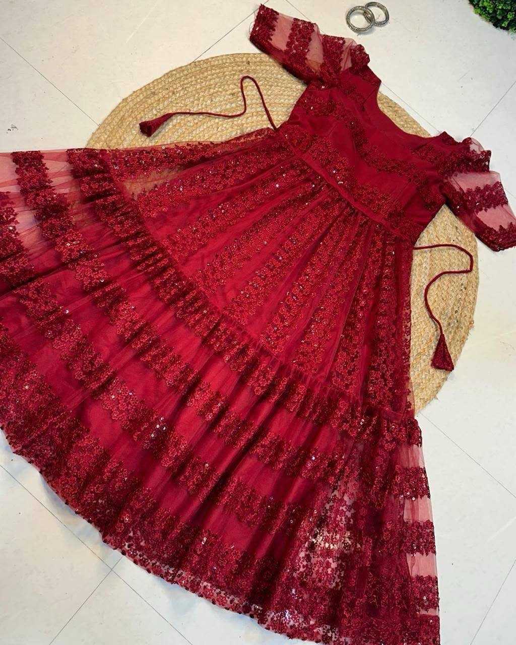 YNF Wholesale Net Embroidery Gowns KESH599 Devahuti | Surat Manufacturer