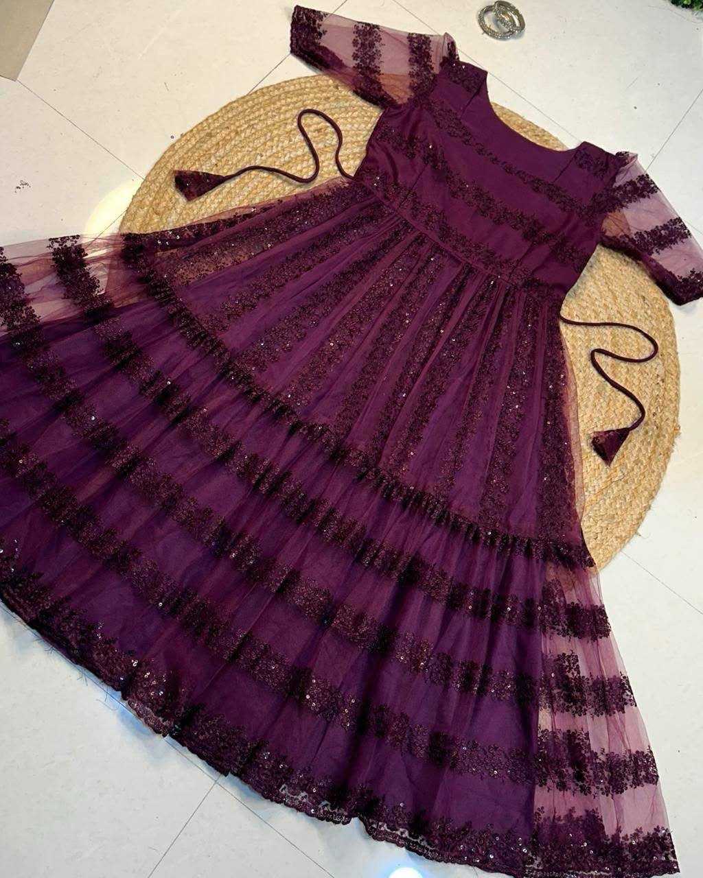 YNF Wholesale Net Embroidery Gowns KESH599 Devahuti | Surat Manufacturer
