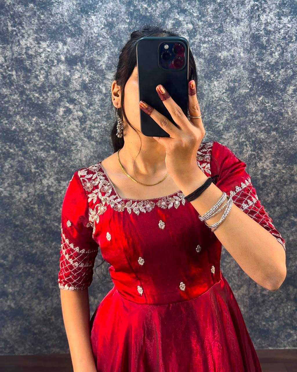 YNF Wholesale Satin Embroidery Gowns KESH599 Gargeyi | Surat Manufacturer