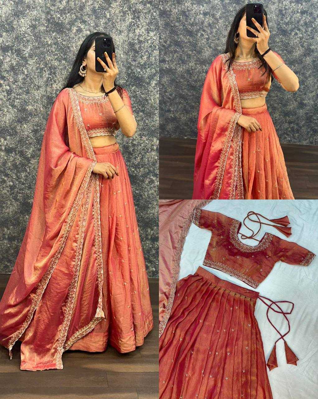 YNF Wholesale Tissue Silk Silk Lehenga KESH599 Jaimini | Surat Manufacturer