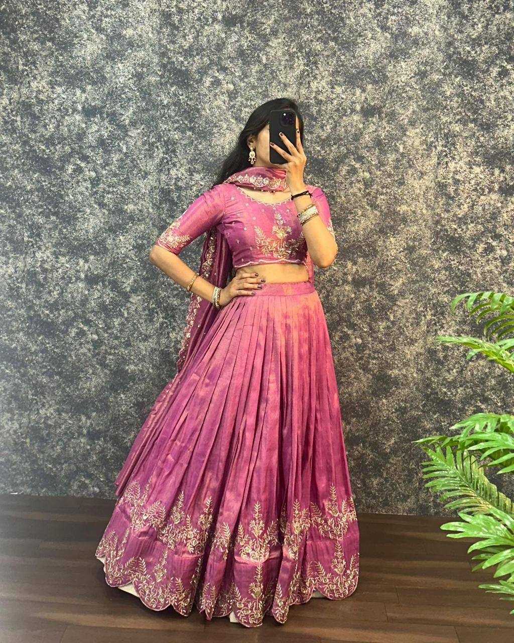 YNF Wholesale Tissue Fancy Lehenga KESH599 Kaumudi | Surat Manufacturer