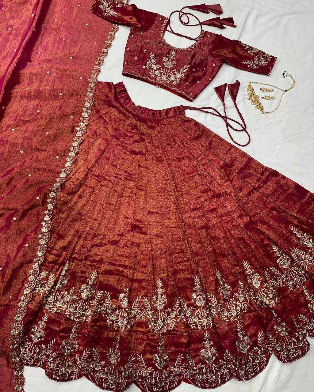 YNF Wholesale Tissue Fancy Lehenga KESH599 Kaumudi | Surat Manufacturer