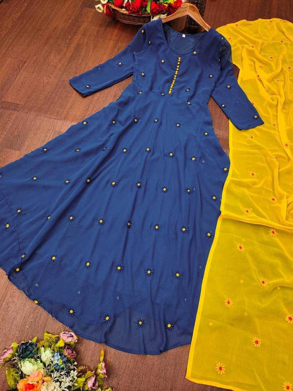 YNF Wholesale Georgette Embroidery Gowns KESH599 Keshini | Surat Manufacturer