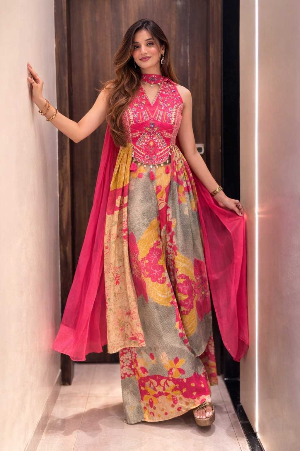 YNF Wholesale Chinon Silk Festive Kurtis KESH602 IVALS | Surat Manufacturer