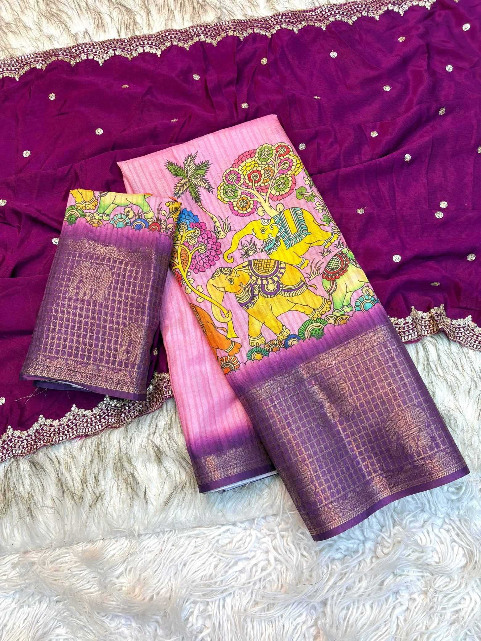YNF Wholesale Tussar Silk Printed Sarees KESH637 Damayanti | Surat Manufacturer