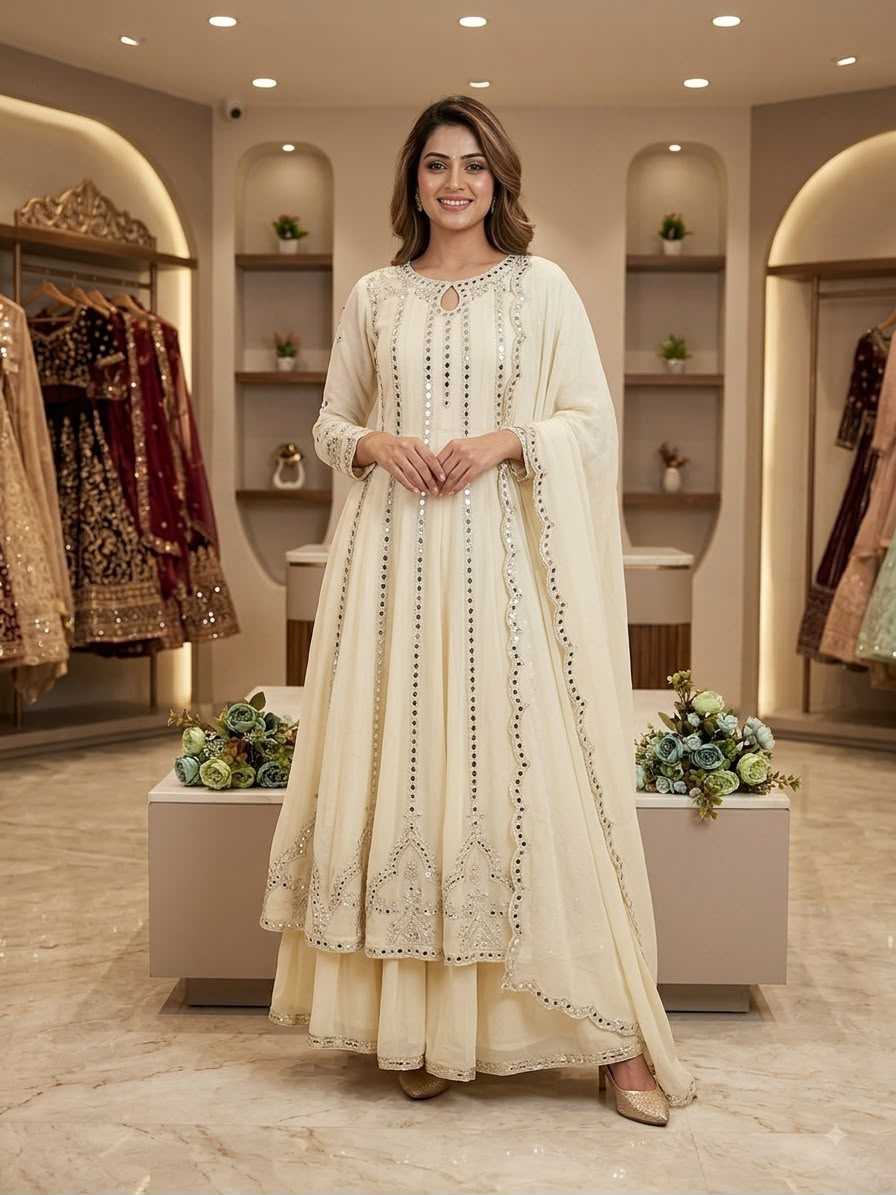 YNF Wholesale Georgette Embroidery Gowns KESH678 2138 | Surat Manufacturer