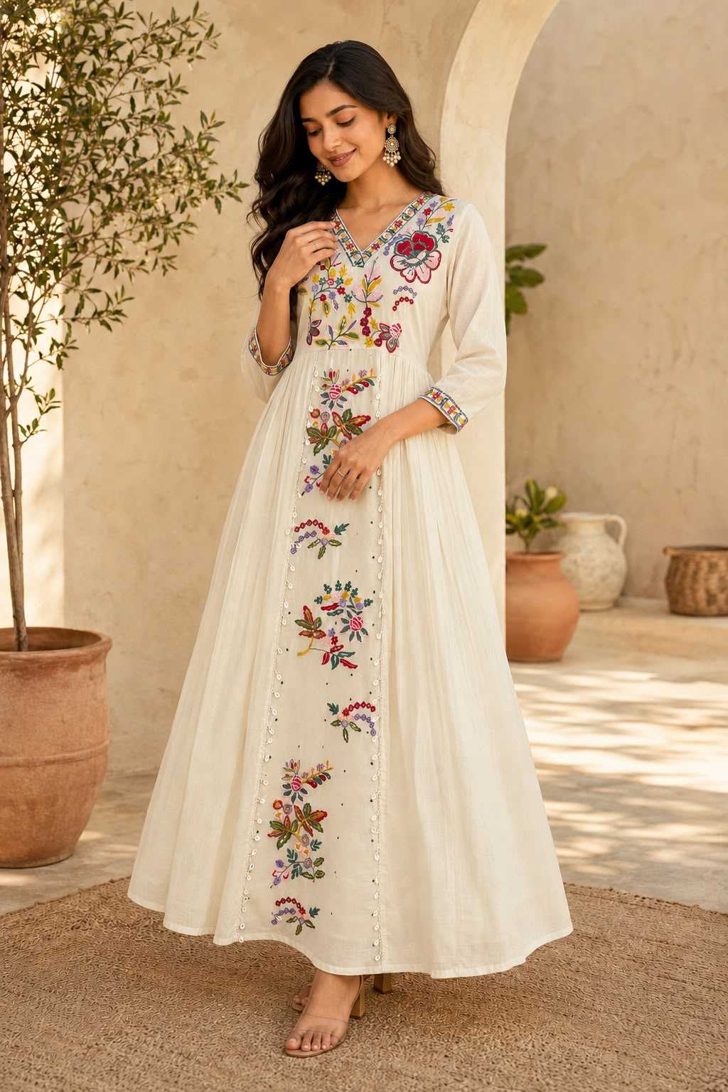 YNF Wholesale Cotton Embroidery Gowns KESH678 2142 | Surat Manufacturer