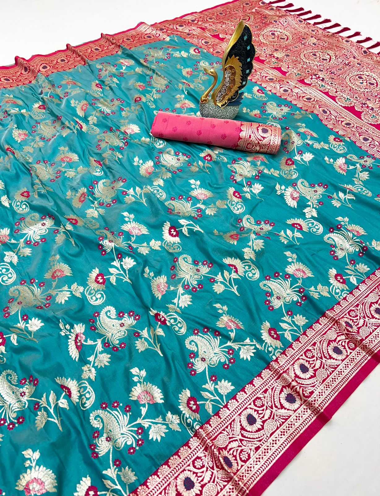 YNF Wholesale Banarasi Soft Silk Zari Border Sarees KESH700 Radhika | Surat Manufacturer