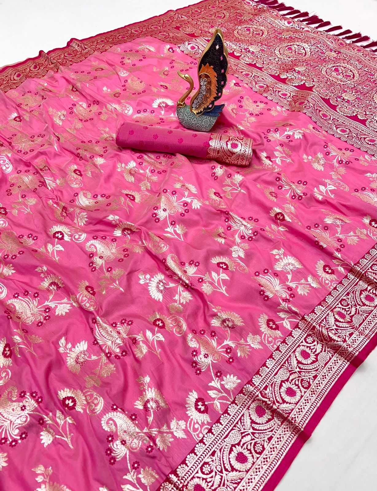YNF Wholesale Banarasi Soft Silk Zari Border Sarees KESH700 Radhika | Surat Manufacturer