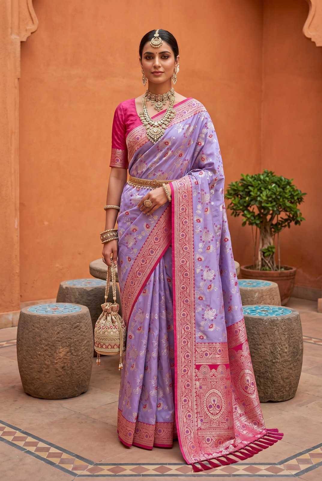 YNF Wholesale Banarasi Soft Silk Zari Border Sarees KESH700 Radhika | Surat Manufacturer