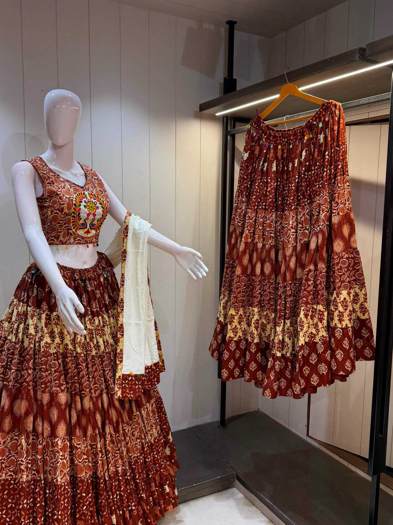 YNF Wholesale Cotton Cambric Fancy Lehenga KESH711 Rust Butta | Surat Manufacturer
