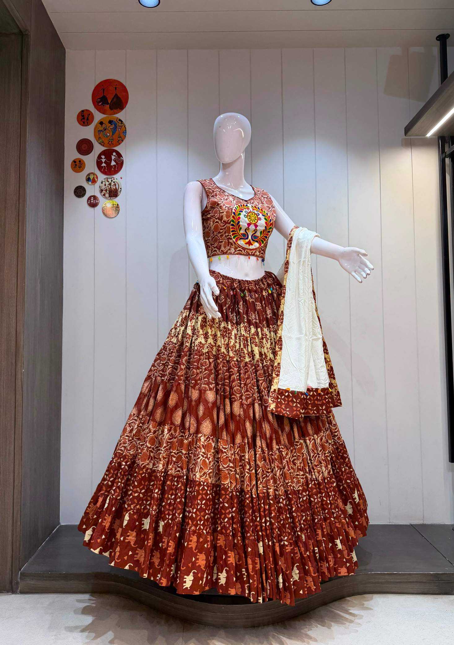 YNF Wholesale Cotton Cambric Fancy Lehenga KESH711 Rust Butta | Surat Manufacturer