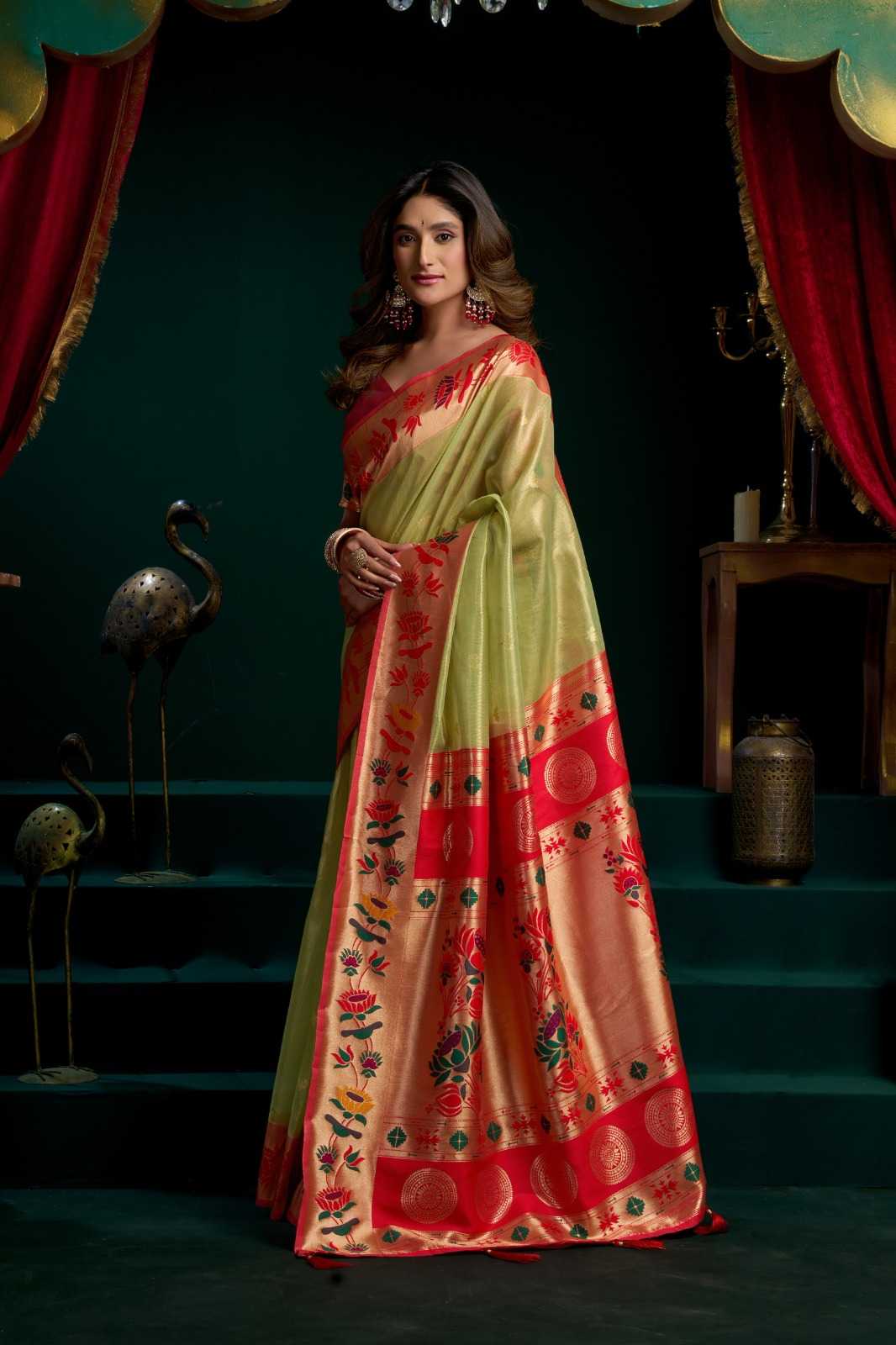 YNF Wholesale Tissue Designer Sarees KESH744 GOBUNI SEERAT | Surat Manufacturer