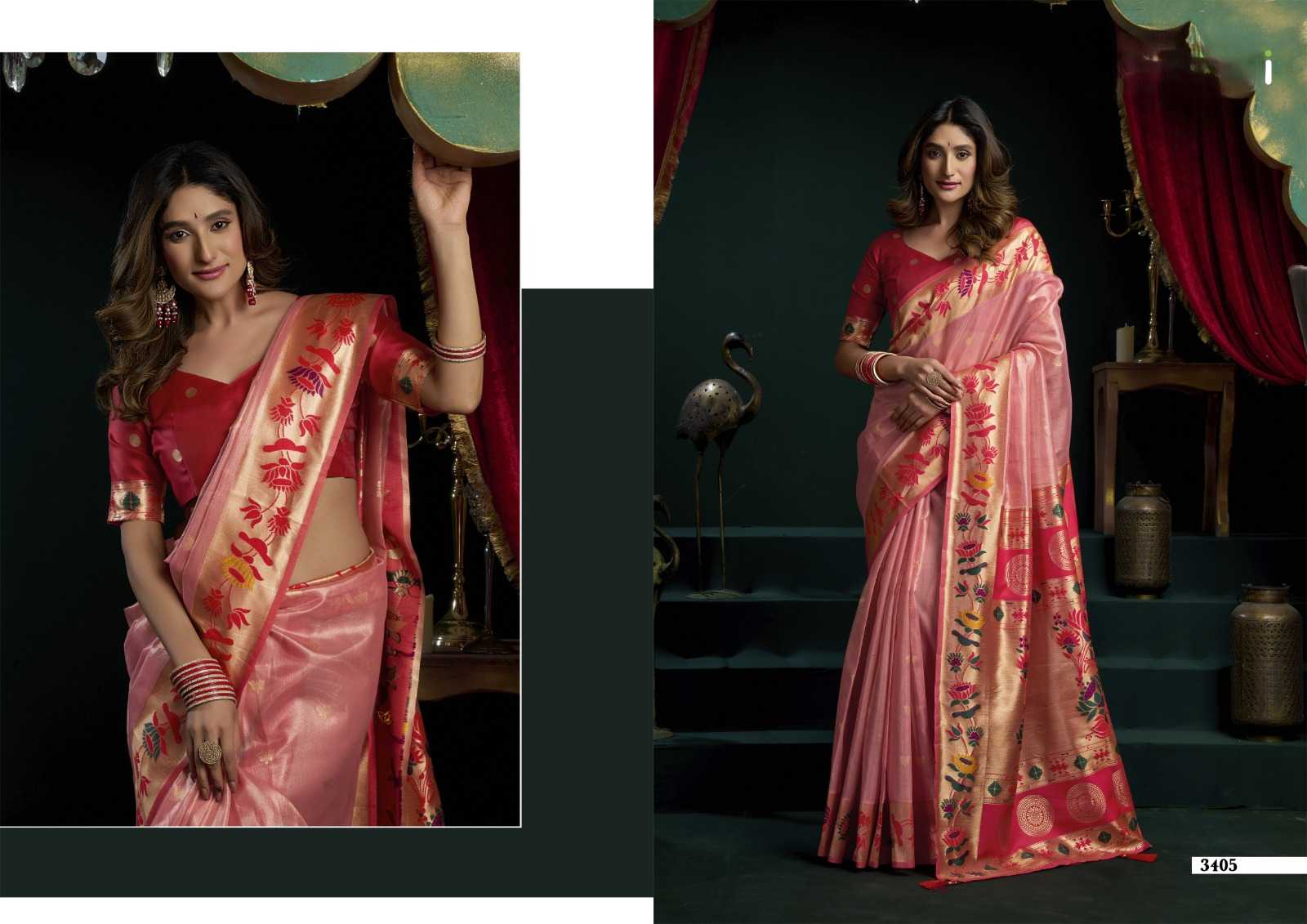 YNF Wholesale Tissue Designer Sarees KESH744 GOBUNI SEERAT | Surat Manufacturer