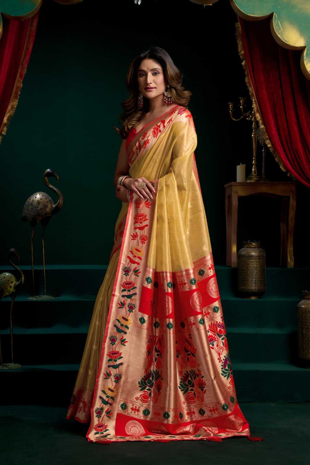 YNF Wholesale Tissue Designer Sarees KESH744 GOBUNI SEERAT | Surat Manufacturer