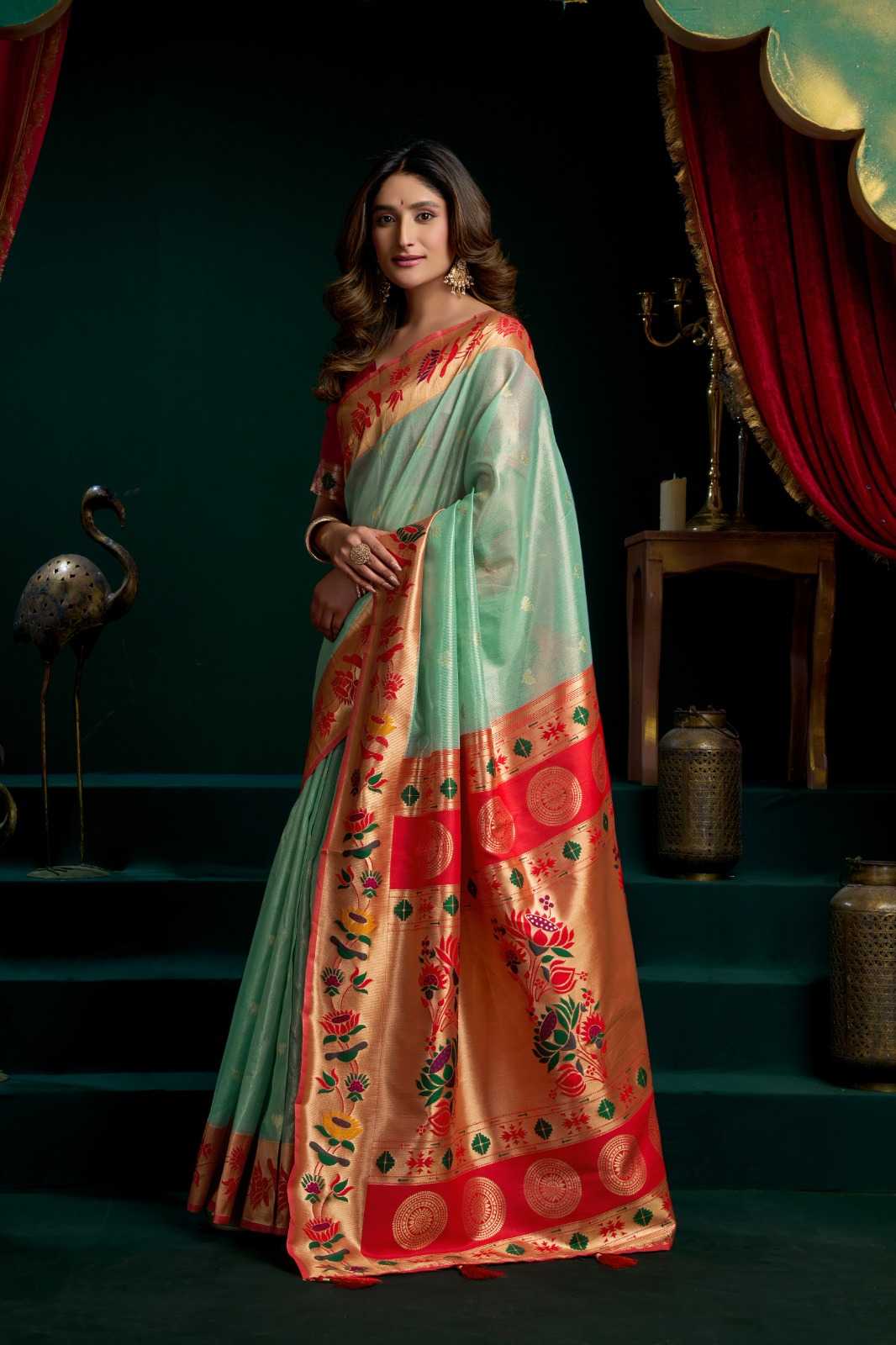 YNF Wholesale Tissue Designer Sarees KESH744 GOBUNI SEERAT | Surat Manufacturer