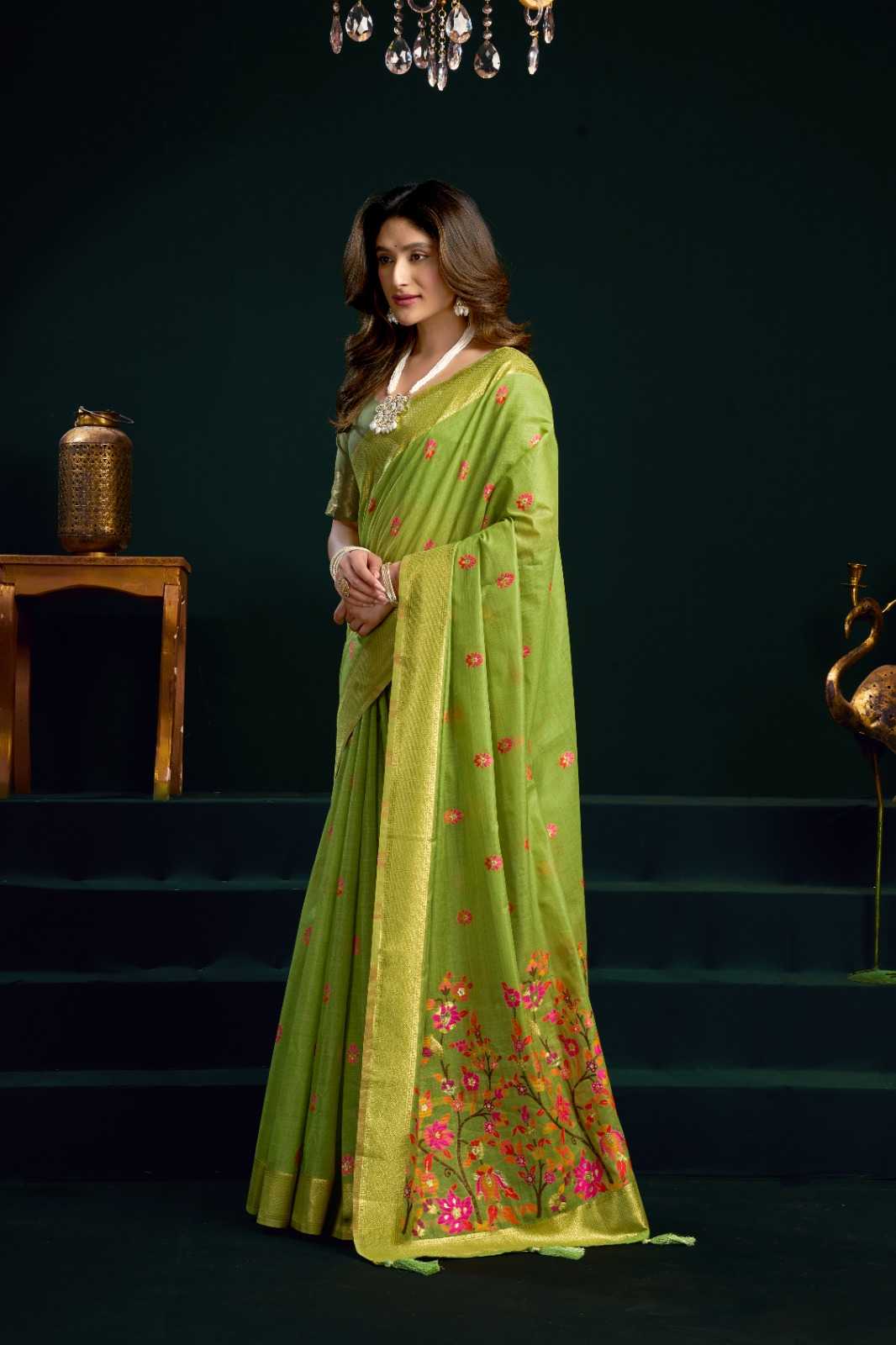 YNF Wholesale Cotton Fancy Sarees KESH744 GOBUNI SIYA | Surat Manufacturer