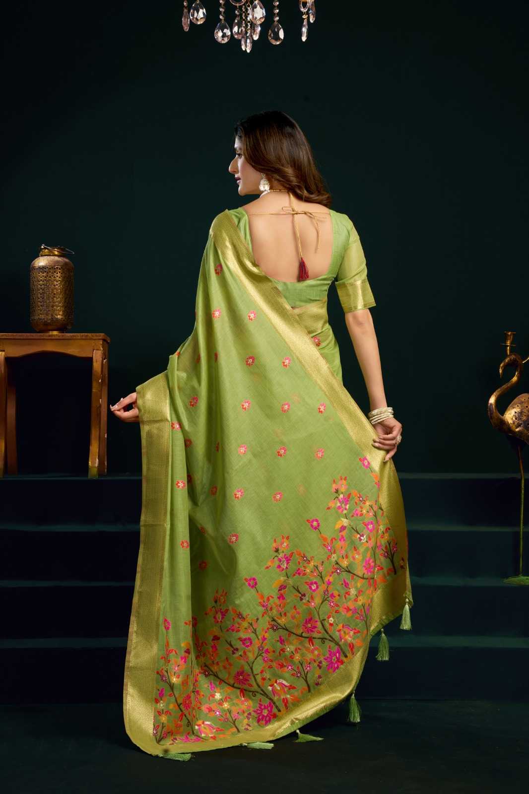 YNF Wholesale Cotton Fancy Sarees KESH744 GOBUNI SIYA | Surat Manufacturer