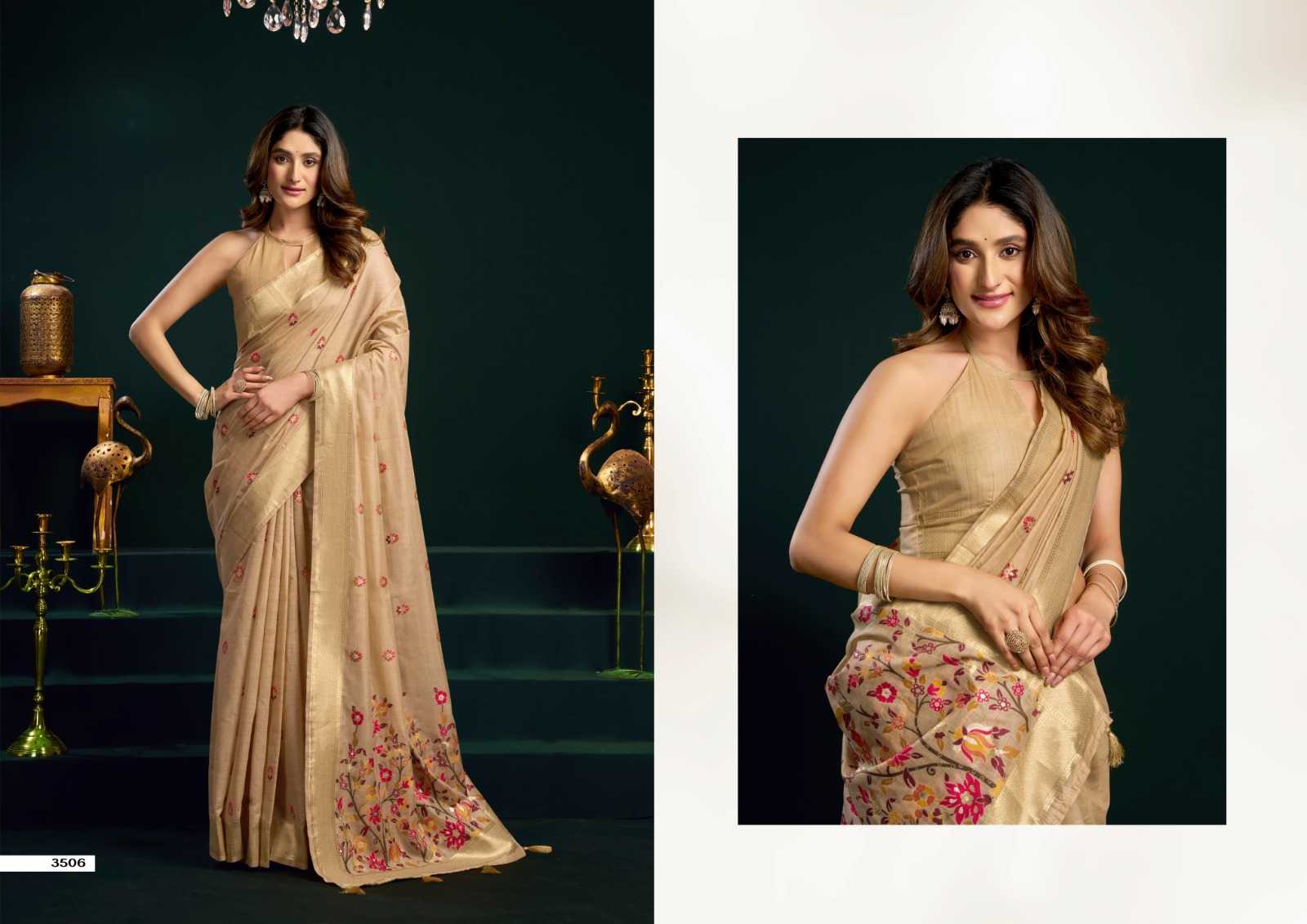 YNF Wholesale Cotton Fancy Sarees KESH744 GOBUNI SIYA | Surat Manufacturer