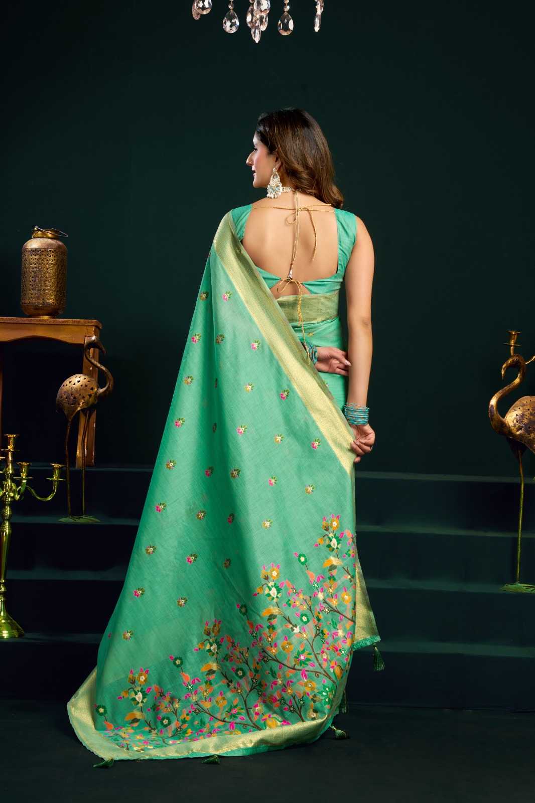 YNF Wholesale Cotton Fancy Sarees KESH744 GOBUNI SIYA | Surat Manufacturer