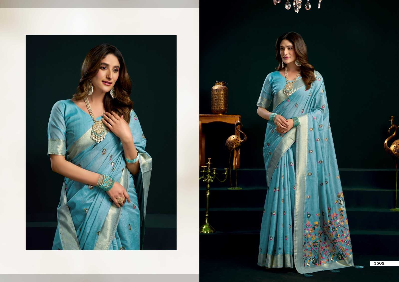 YNF Wholesale Cotton Fancy Sarees KESH744 GOBUNI SIYA | Surat Manufacturer