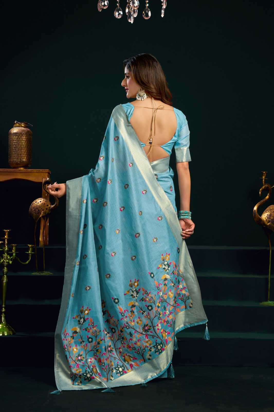 YNF Wholesale Cotton Fancy Sarees KESH744 GOBUNI SIYA | Surat Manufacturer