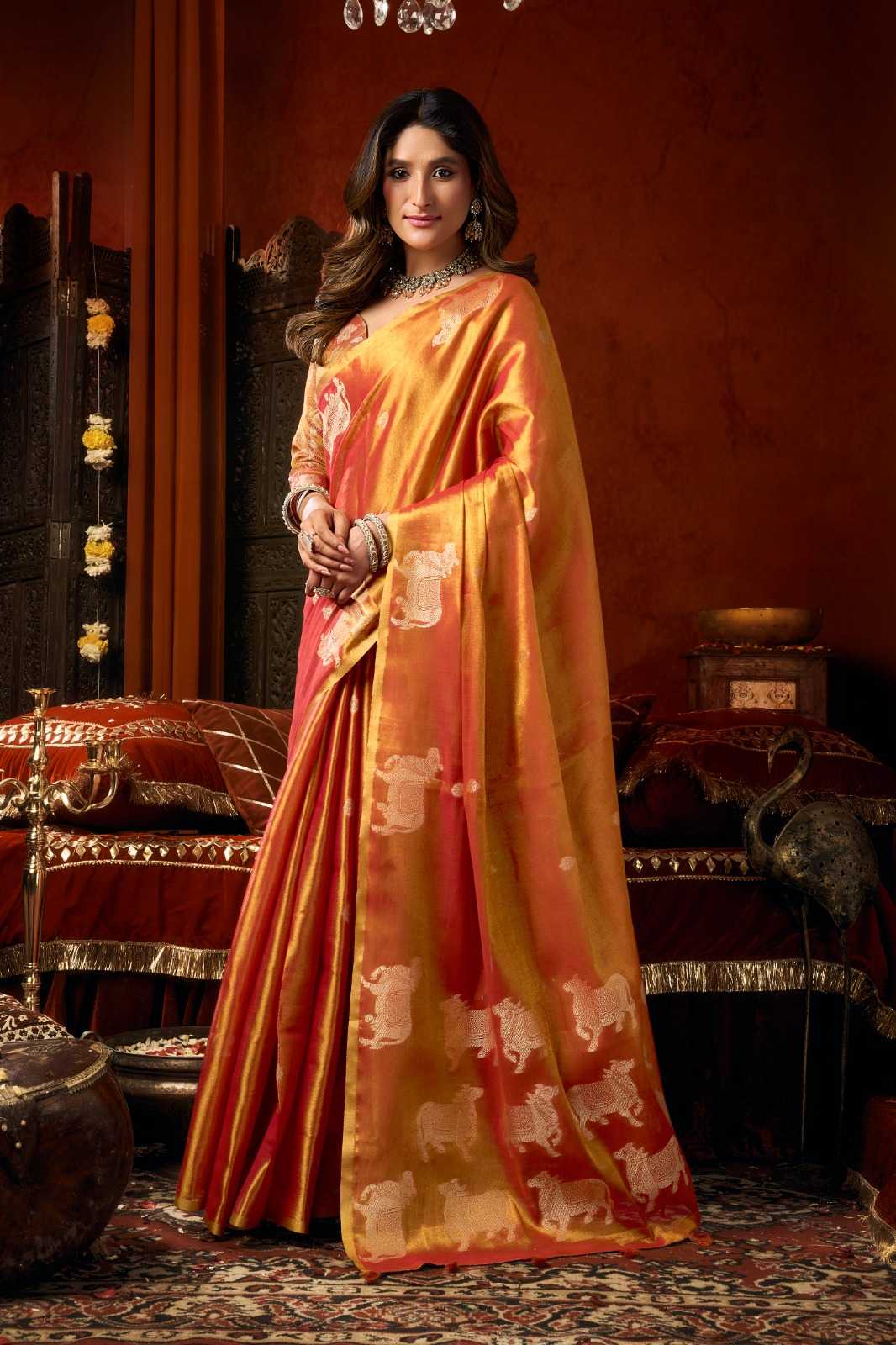 YNF Wholesale Tissue Designer Sarees KESH744 GOBUNI SUPRIYA | Surat Manufacturer