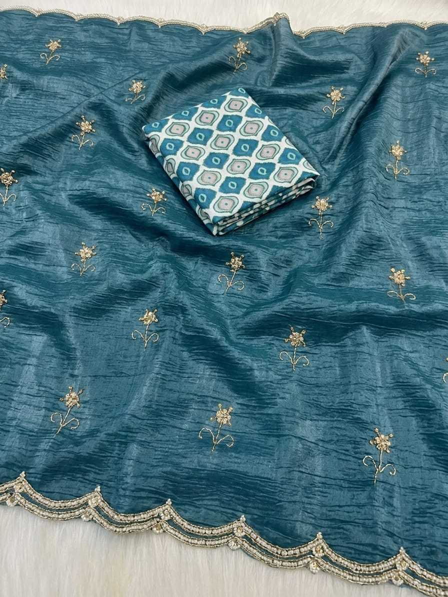 YNF Wholesale Soft Gold Crush Printed Sarees KESH750 1590 | Surat Manufacturer