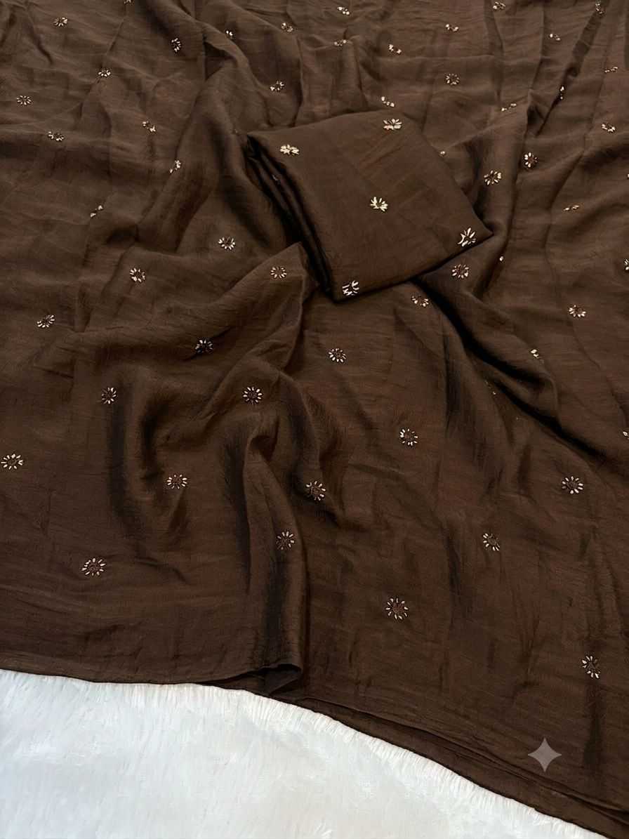 YNF Wholesale Crunchi Designer Sarees KESH752 Coffee | Surat Manufacturer