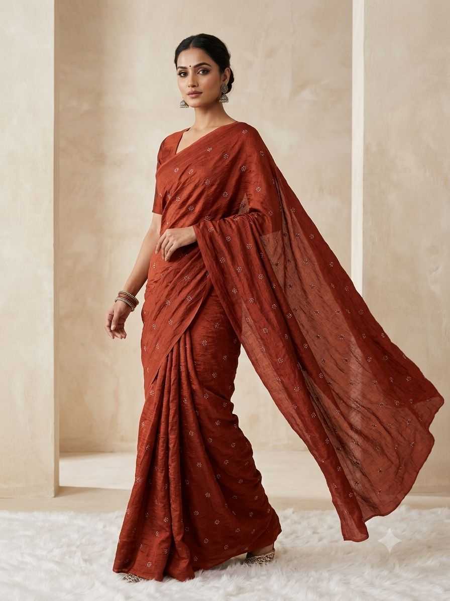 YNF Wholesale Crunchi Designer Sarees KESH752 Coffee | Surat Manufacturer