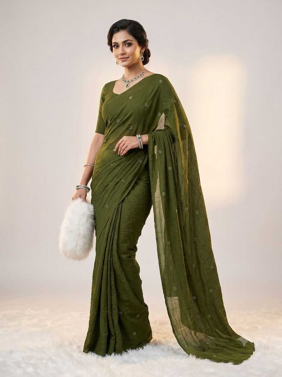 YNF Wholesale Crunchi Designer Sarees KESH752 Coffee | Surat Manufacturer